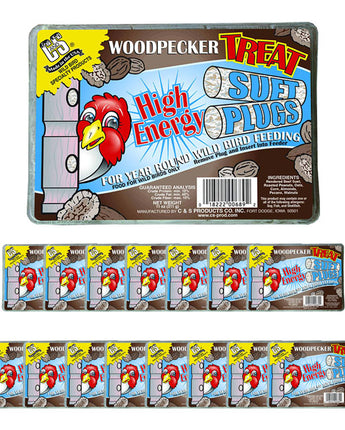 C&S Woodpecker High Energy Treat Suet Plugs, Sixteen 4-packs