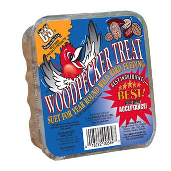 C&S Woodpecker Treat Premium Suet Cake, 11 oz., Pack of 12