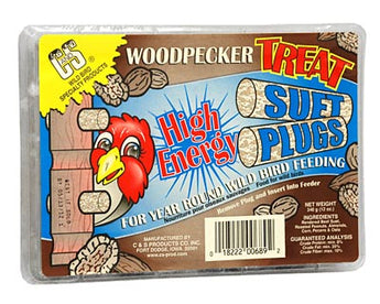 C&S Woodpecker Treat Suet Plugs, twelve 4-packs