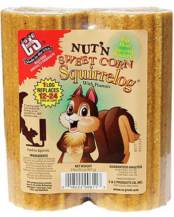 C&S Nut'n Sweet Corn Squirrelog, 16 oz, Case of Dozen 2-pks