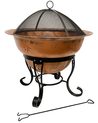 DeckMate Steel Soleil Outdoor Fire Bowl w/Screen, 29" dia.