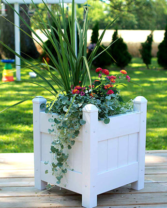 Dura-Trel Small Planter Box, White, 16"L