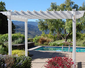 Dura-Trel Queensbrook Pergola, White, 9.5' x 9.5'