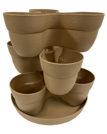 Emsco Bloomers Flower Tower Stackable Planters, Sand, 12.5"L