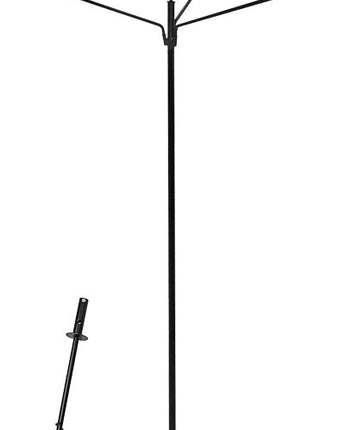 Erva Five Piece Pole Kit with Extended Arms, Black, 9' 3"