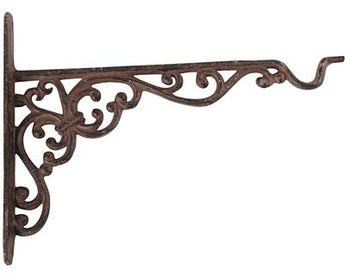 Esschert Design Cast Iron Hanging Basket Hook, Aged Brown