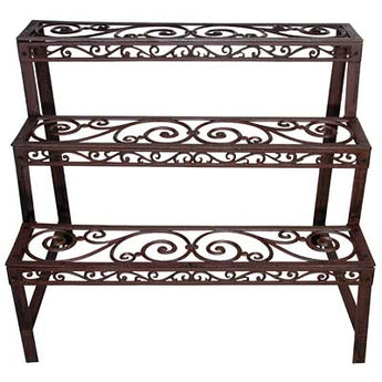 Esschert Design Rectangular Tiered Plant Rack, Aged Brown