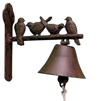 Esschert Design Cast Iron Bird Doorbell, Brown