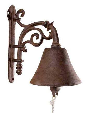 Esschert Design Cast Iron Scroll Doorbell, Brown