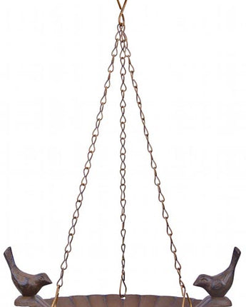 Esschert Design Petite Hanging Bird Bath with Bird Accents