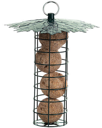 Esschert Design Suet Ball Feeder with Leaf Roof, Green