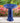 Esschert Design Ceramic Bird Bath and Pedestal, Cobalt Blue