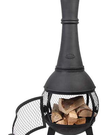 Esschert Design Cast Iron Terrace Screened Chimenea, 18" dia