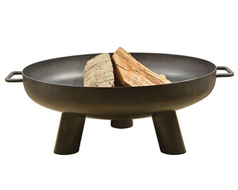 Esschert Medium Oil-Rubbed Steel Fire Bowl w/Handles, 23.75"