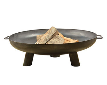 Esschert XL Oil-Rubbed Steel Fire Bowl with Handles, 31.5”