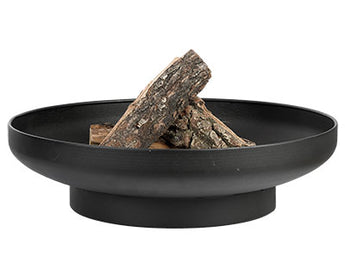 Esschert Design Steel Low Fire Bowl, Black, 23" dia.