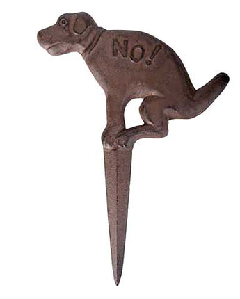 Esschert Design Cast Iron "NO!" Pooping Yard Sign, Brown