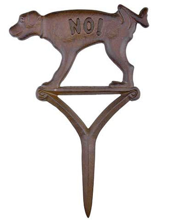 Esschert Design Cast Iron "NO!" Peeing Yard Sign, Brown