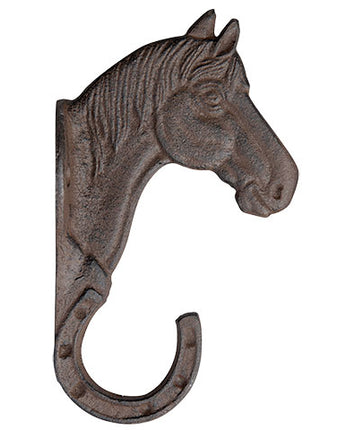 Esschert Design Cast Iron Horse Bracket, Aged Brown, 4.5"L