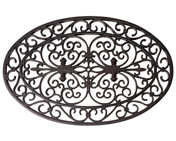 Esschert Design Rubber Oval Doormat, Black