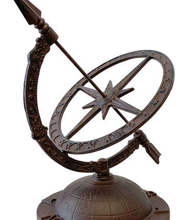 Esschert Design Cast Iron Armillary Sundial with Starburst