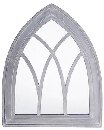 Esschert Design Gothic Mirror Wall Art, Gray, 26"W x 32"H