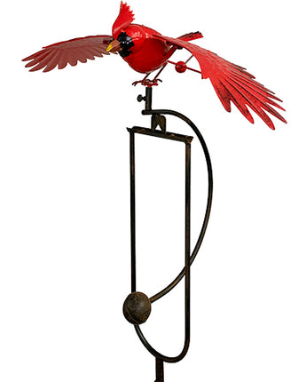 Esschert Design Staked Steel Flying Cardinal Rocker, 53"H