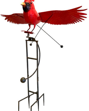 Esschert Staked Metal GIANT Flying Cardinal Rocker, 84"H