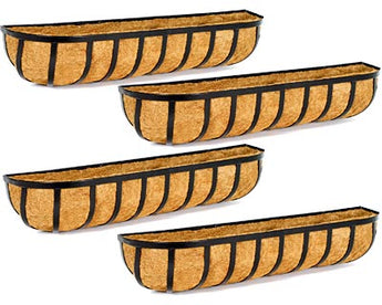 Gardman Forge Wall Troughs with Coco Liners, 36"L, set of 4
