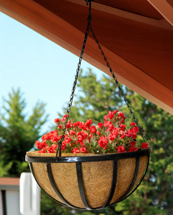 Gardman Forge Hanging Basket with Coco Liner, 14" dia.