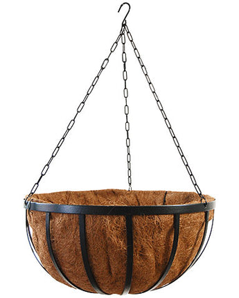 Gardman Forged Hanging Basket w/Coco Liner, Black, 20" dia.