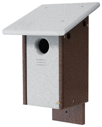 Amish Made Recycled Plastic Bluebird House, Gray and Brown