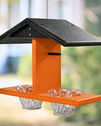 Amish Made Recycled Plastic Double Oriole Feeder, Blk/Orng