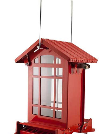 Chateau Squirrel Resistant Weight Sensitive Bird Feeder, Red