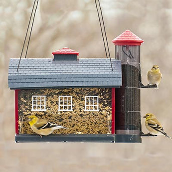 Heritage Farms Red Barn Bird Feeder