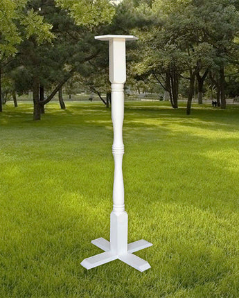 Home Bazaar Novelty Pedestal with Ground Auger, White, 43"H