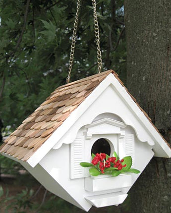 Home Bazaar Little Hanging Wren House, White