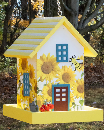 Home Bazaar Printed Bumblebee Bird Feeder, Yellow