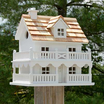 Home Bazaar Novelty Cottage Bird House, White