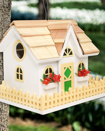 Home Bazaar Snuggle Inn Bird House, White