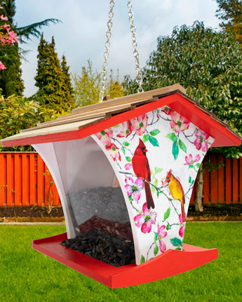 Home Bazaar Happy Hopper Bird Feeder, Cardinals & Dogwood