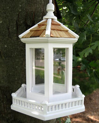 Home Bazaar Gazebo Bird Feeder, White