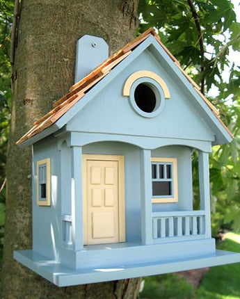 Home Bazaar Pacific Grove Bird House, Light Blue