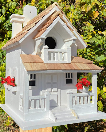 Home Bazaar Backyard Bird Cottage, White