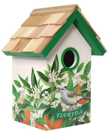 Home Bazaar Bird Cottage for Florida, Orange Blossom Print