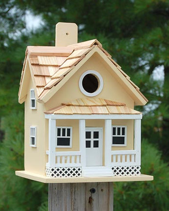 Home Bazaar Beachside Cottage Bird House, Yellow