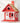 Home Bazaar Crab Cottage Bird House, Red