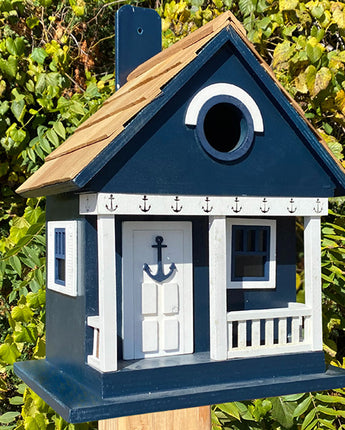 Home Bazaar Anchor Cottage Bird House, Navy