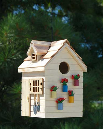 Home Bazaar Potting Shed Bird House, Natural