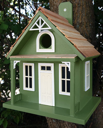 Home Bazaar Santa Cruz Cottage Bird House, Green